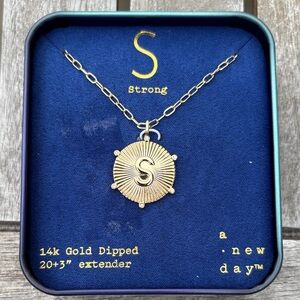 A New Day Gold S Initial Pendant Necklace